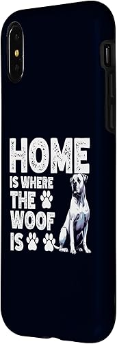 Vista 8 de iPhone 14 Plus Home is Where The Woof Is Dogo Argentino Dog Funny Dogs Fan Case