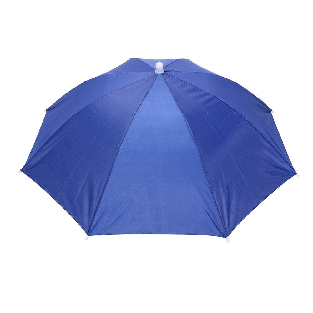 VIPECO Anti-Rain Umbrella Hat Outdoor Fishing Sunscreen Tool Elastic Band Head (Royal Blue)