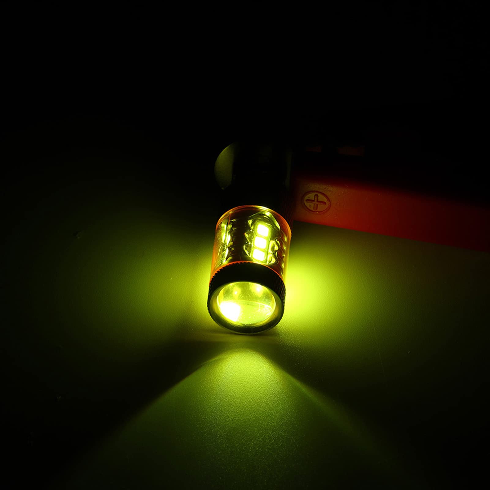 Ampoules LED Antibrouillard H3 80W 16SMD Jaunes - 12-24V Métal Haute Luminosité