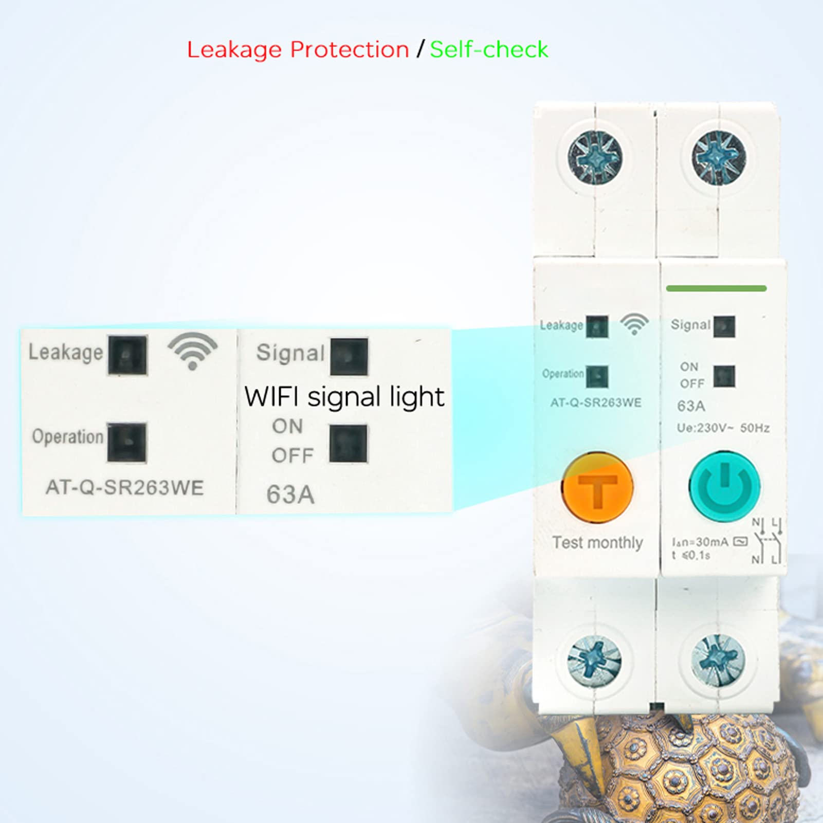 Interruptor Automático WiFi 2P 63A CA 230V Control Remoto con