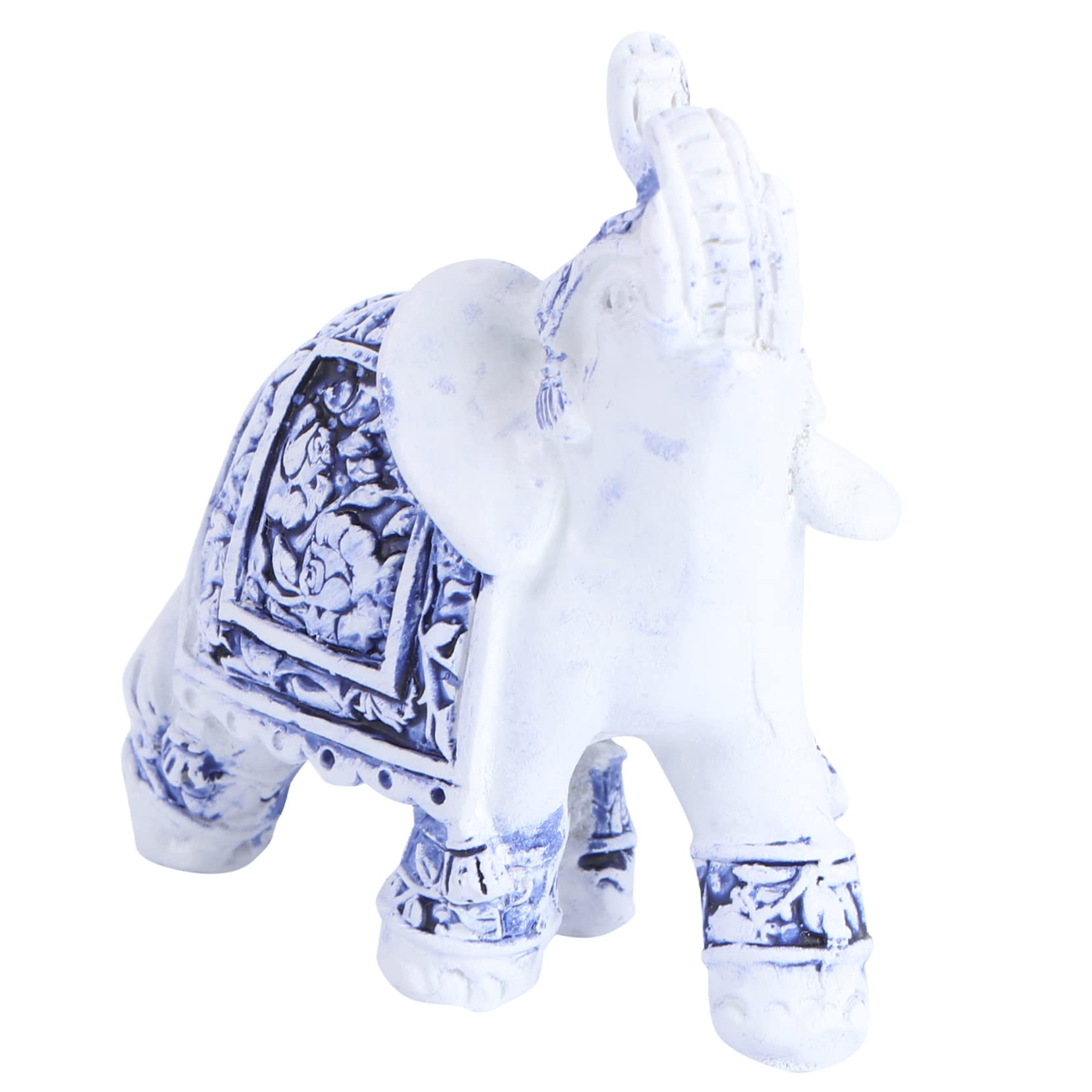 青白い陶器の象　２点セット Amazon｜ORFOFE 美しい青と白の磁器の象の飾り像象の装飾像