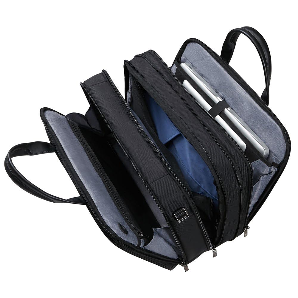 Samsonite XBR 2.0 - Teczka 15,6 cala rozszerzalna z 3 przedziałami, 40,5 cm, 20/28 L, czarny (czarny)