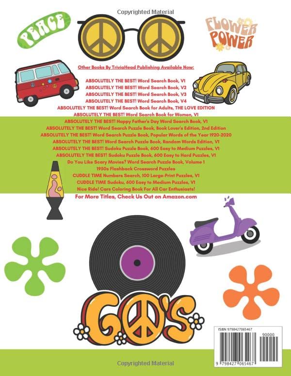 1960s FLASHBACK CROSSWORD PUZZLES 60 Fun, Nostalgic, Large-Print Puzzles: Over 1500 Clues Waiting To Be Solved! Full of Trivia From That Groovy Era! ... Music, Movies, Books, Food, Sports , More! - Image 2