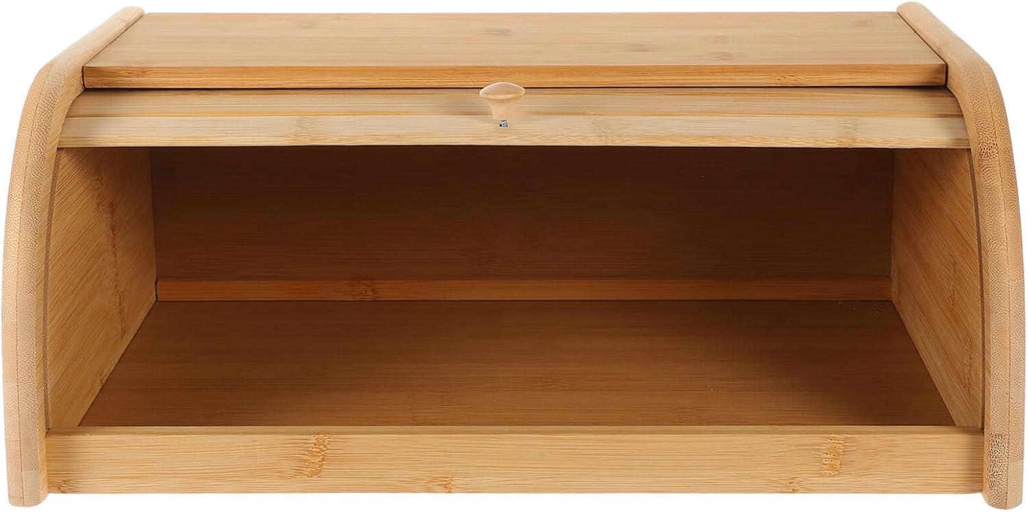 Alipis Wooden Bread Storage Bin for Kitchen Countertop Eco-friendly Material Practical Food Container for Bread Snacks Fruits Household Organizer Box