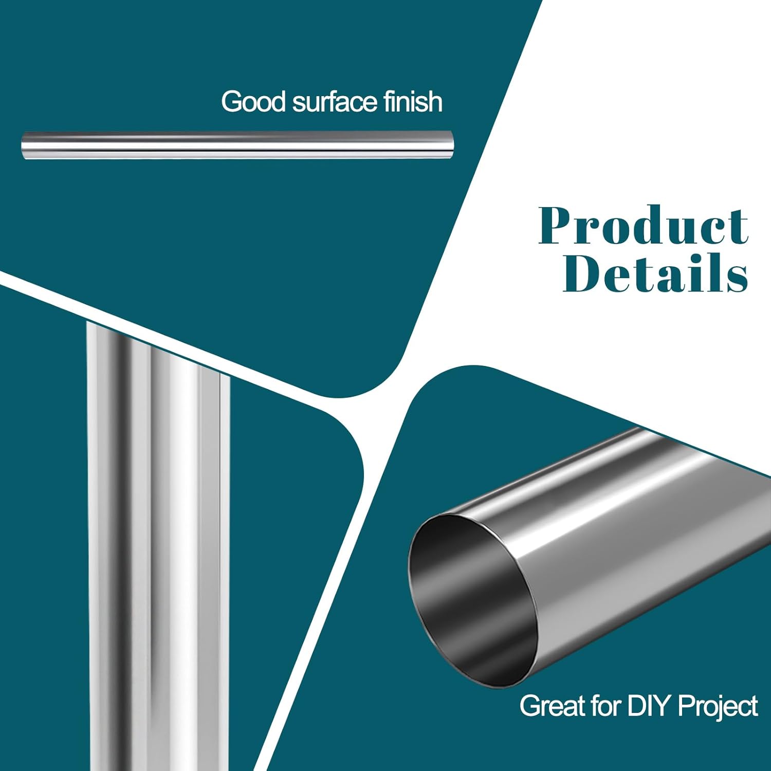 3" OD Mandrel Straight Exhaust Pipe,35" Long T304 Stainless Steel Mirror Polished 2-Inch Tubing Piping