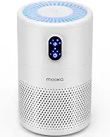MOOKA Purificadores de ar para casa grande sala de até 1076 pés quadrados, limpador de filtro de ar HEPA verdadeiro H13, eliminador de odores, remover poeira de fumaça pólen pêlen, luz noturna