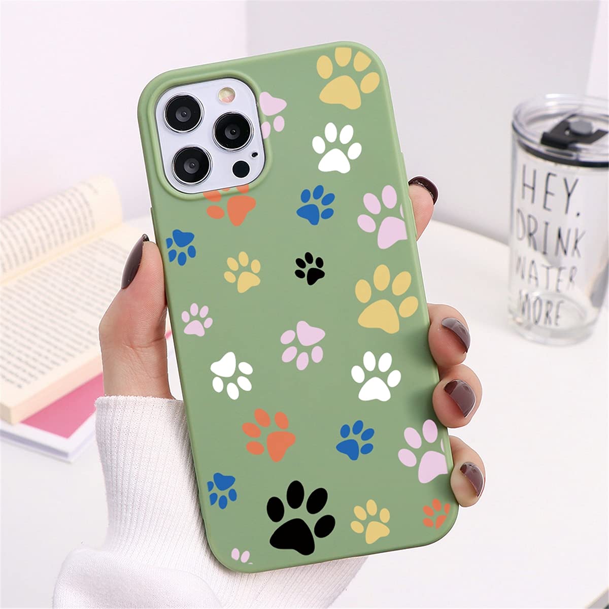 Yoedge 2 Pezzi per iPhone 13 / iPhone 14 Cover 6,1, Ultra Sottile Flessibile Morbido TPU Trasparente Slim in Silicone Antiurto Bumper Protettiva Custodia per iPhone 13 con Carino Disegni, Gatto