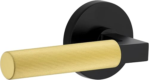 Viaggio Circolo Rosette Satin Black Single Dummy con palanca acanalada Contempo de latón satinado