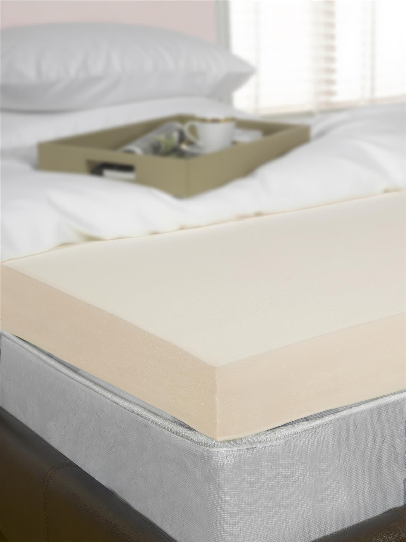 4" (100mm) Extra Deep European Continental Double Bed Size Visco Memory Foam Mattress Topper, Orthopaedic, Support, Pain Relief (140cm x 200cm) UK Made By Littens