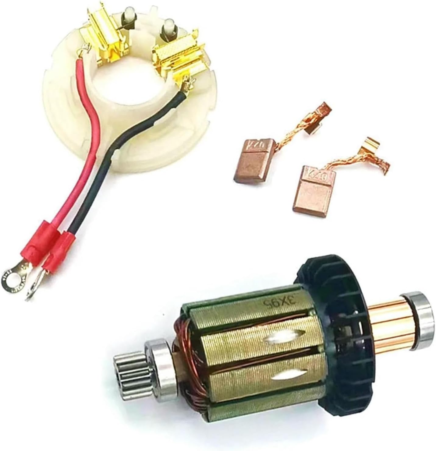 Carbon Brush Holder & Rotor Set Brushes High Conductivity Device Suitable for CB440 DHP458 Models Electric Motor Brush Holder Set