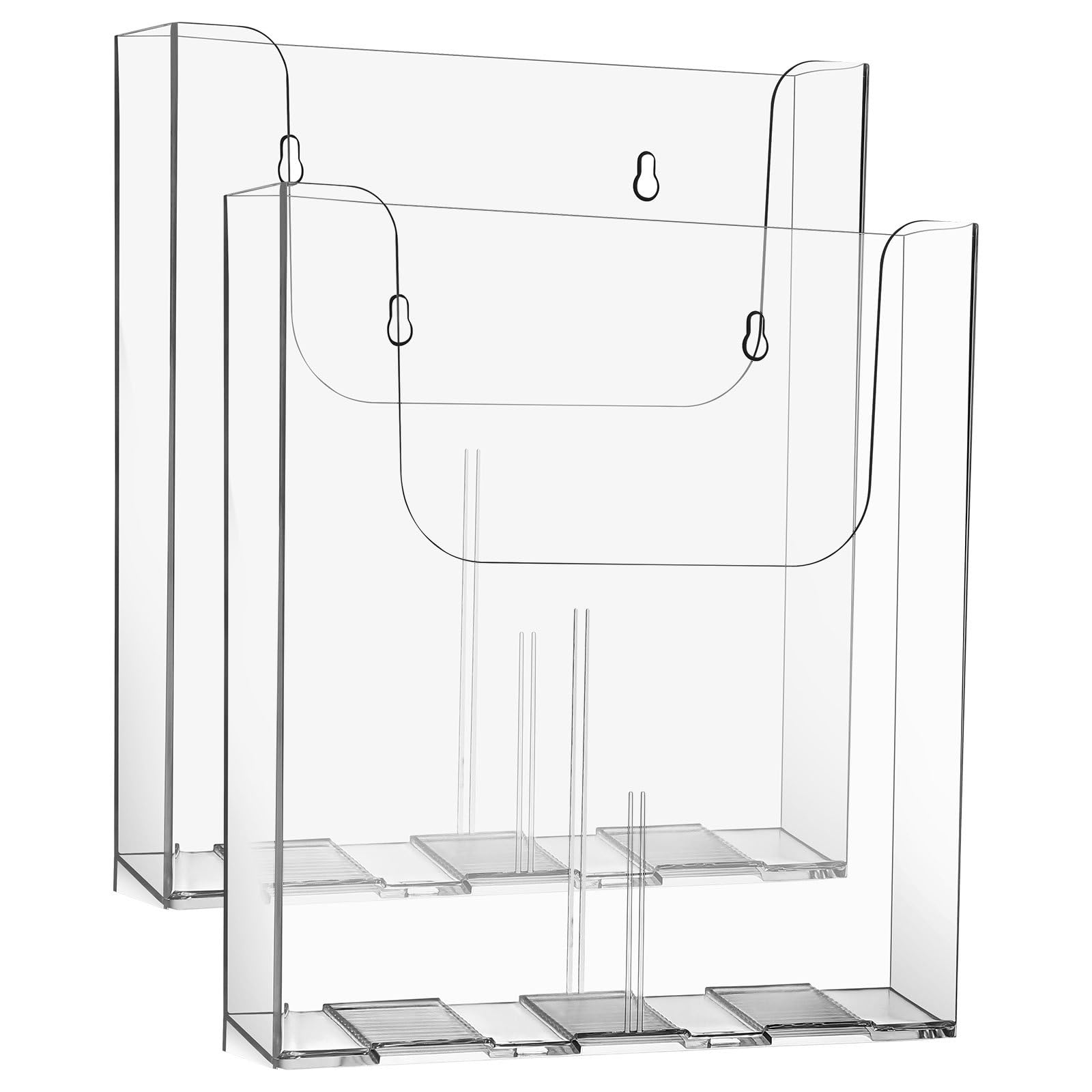 Uonlytech Organizador de Archivos de Pared Acrílico Transparente 2 Piezas Diseño Elegante y Material Resistente para Oficina y Hotel