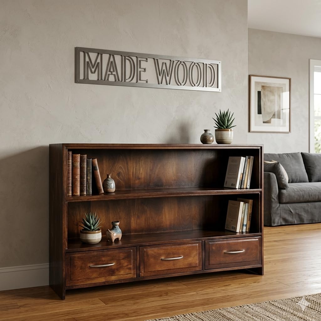 MADE WOOD Bookshelf Furniture/Book Rack for Home/Book Shelves Wooden/Book Shelf Wooden/Book Shelf for Living Room in Provincial Teak Finish-image-49