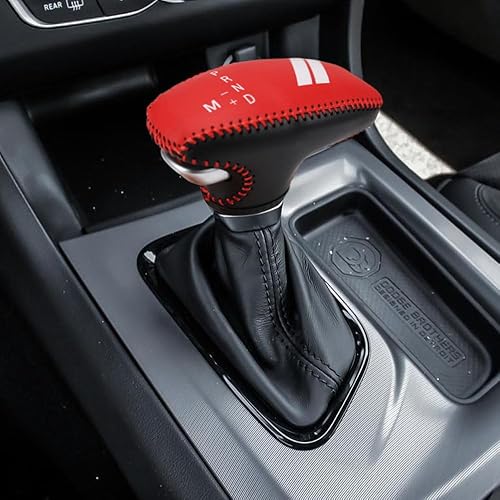 Vista 18 de LEXLEY Cubierta de cuero para perilla de palanca de cambios para Dodge 2015-2023 Charger Challenger, Durango 2016-2023 azul + negro