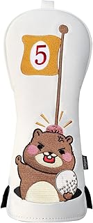 Golf Club Cover for Driver Fairway Wood Hybrid Mallet Putter Cover, Wootfairy Golf Club Headcovers Waterproof Leather White Accessories Compatible with Taylormade Odyssey and More Brand