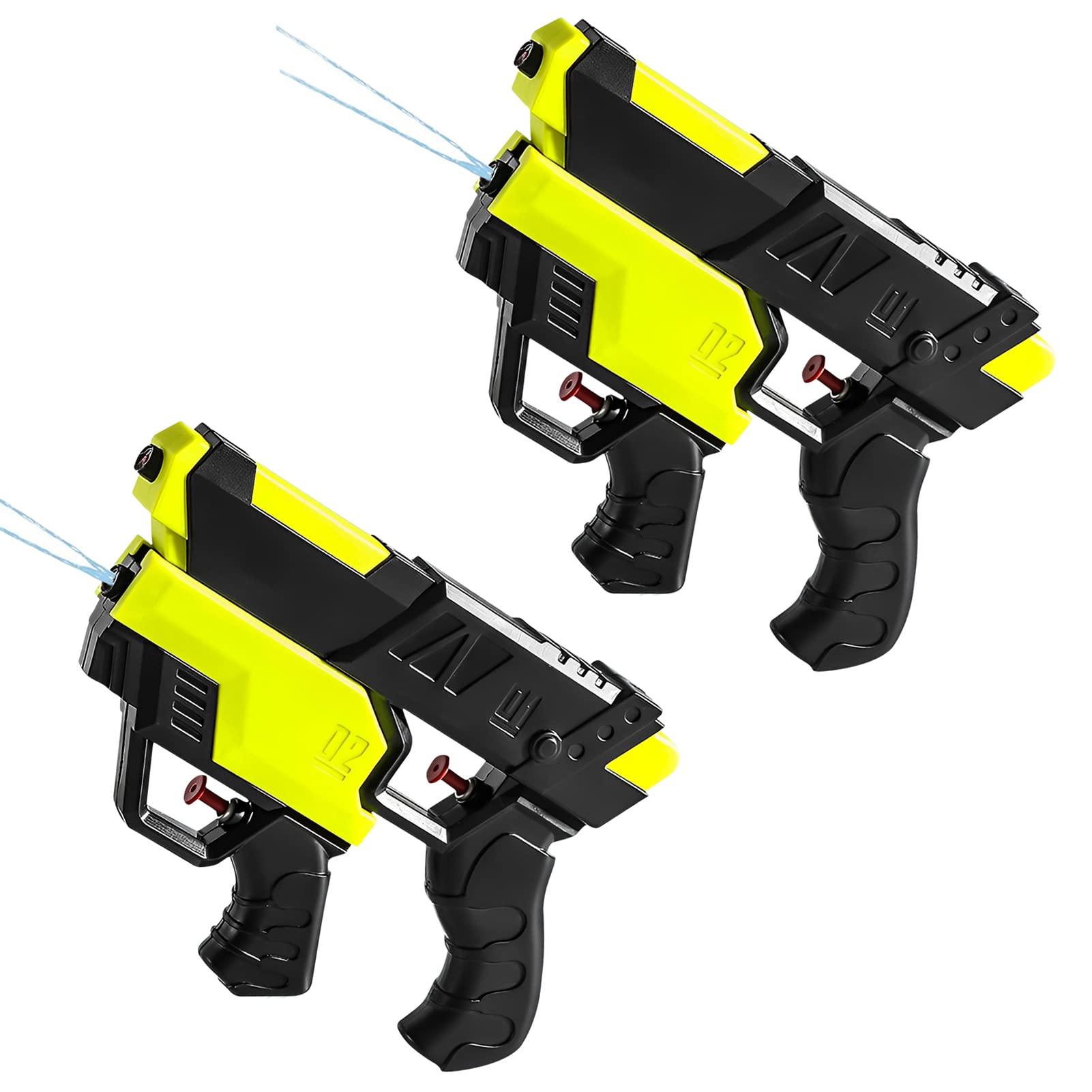 Pistola de agua para niños 2 en 1, pistola de agua para niños de 3 a 12 años, alcance hasta 8 m, juguetes de piscina, juguetes de playa, juguetes de agua para juegos de verano al aire libre (2 sets)