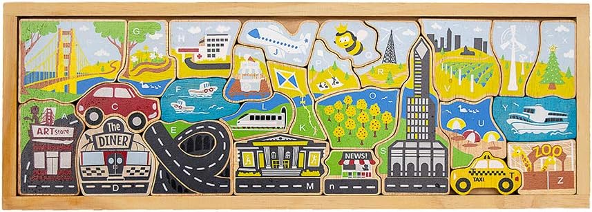 BeginAgain City A to Z Puzzle & Playset - Makes Learning Fun & Sparks A Child’s Imagination - Ages 2+