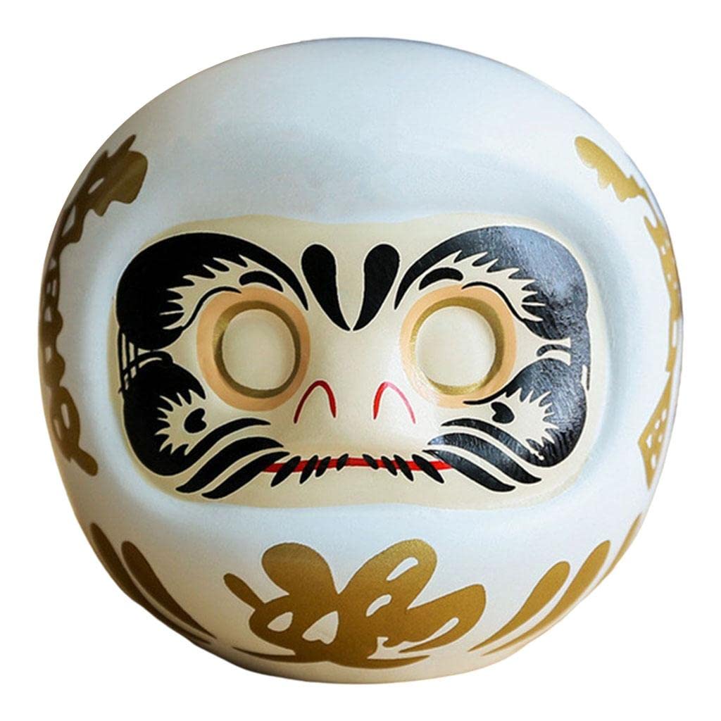 OUOULAJY Japanese Daruma Doll Ornament Piggy Bank Lucky Cat Business white 10x10x10 cm