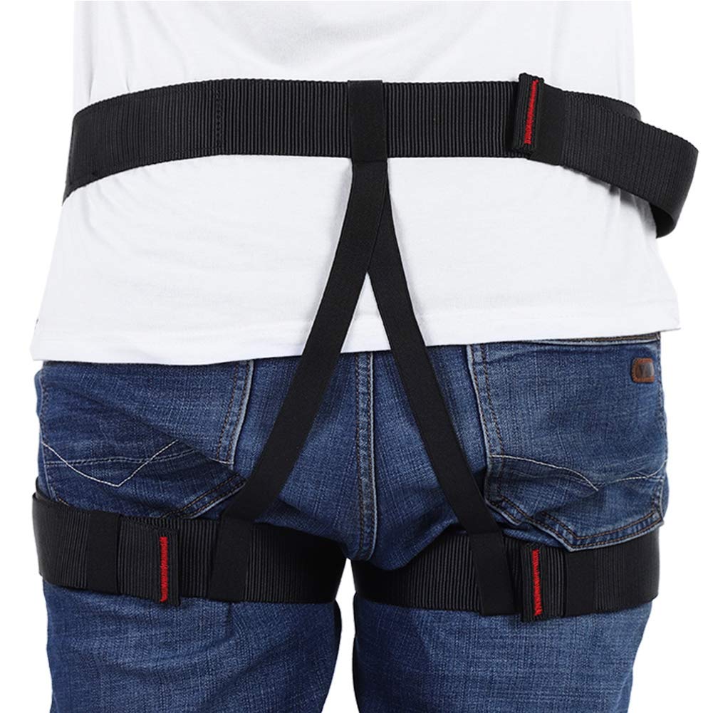 SwaYve Cinturón de Seguridad para Trabajos Aéreos Cinturón de Seguridad de Medio Cuerpo, Arnés de Escalada Cinturón de Seguridad para Exteriores para Trabajos de Escalada en Techos/Black