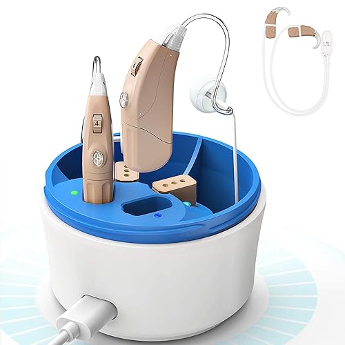 Audífonos recargables con innovadoras piezas de recarga modulares, procesamiento de sonido digital multicanal, beige, par, Lucid30-D