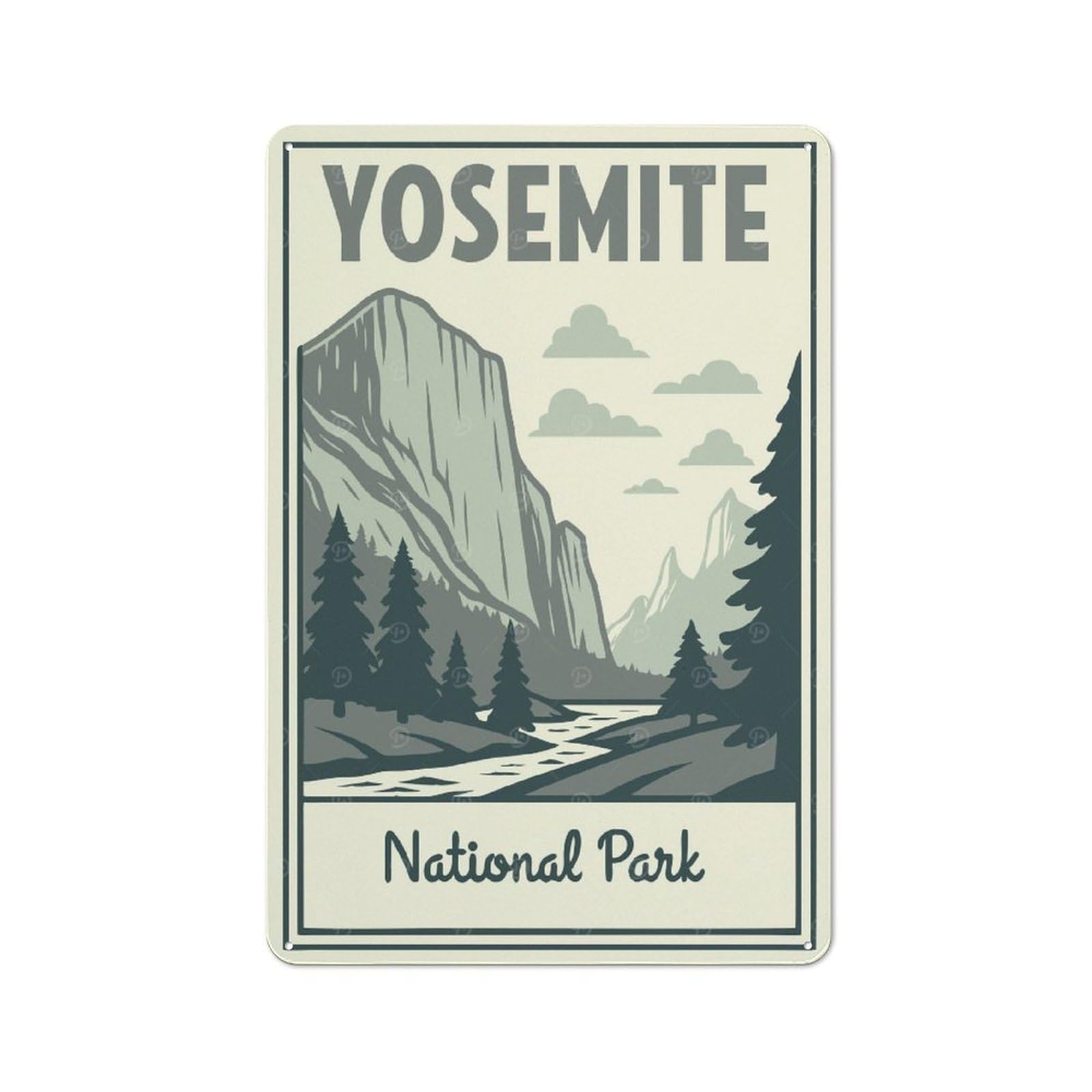 Junmoney Style-10 Yosemite National Park Vintage Poster Vintage Metal Wall Decor 30X20cm, Tin Wall Sign For Restaurant, Kitchen, Counter Or Breakfast Nook