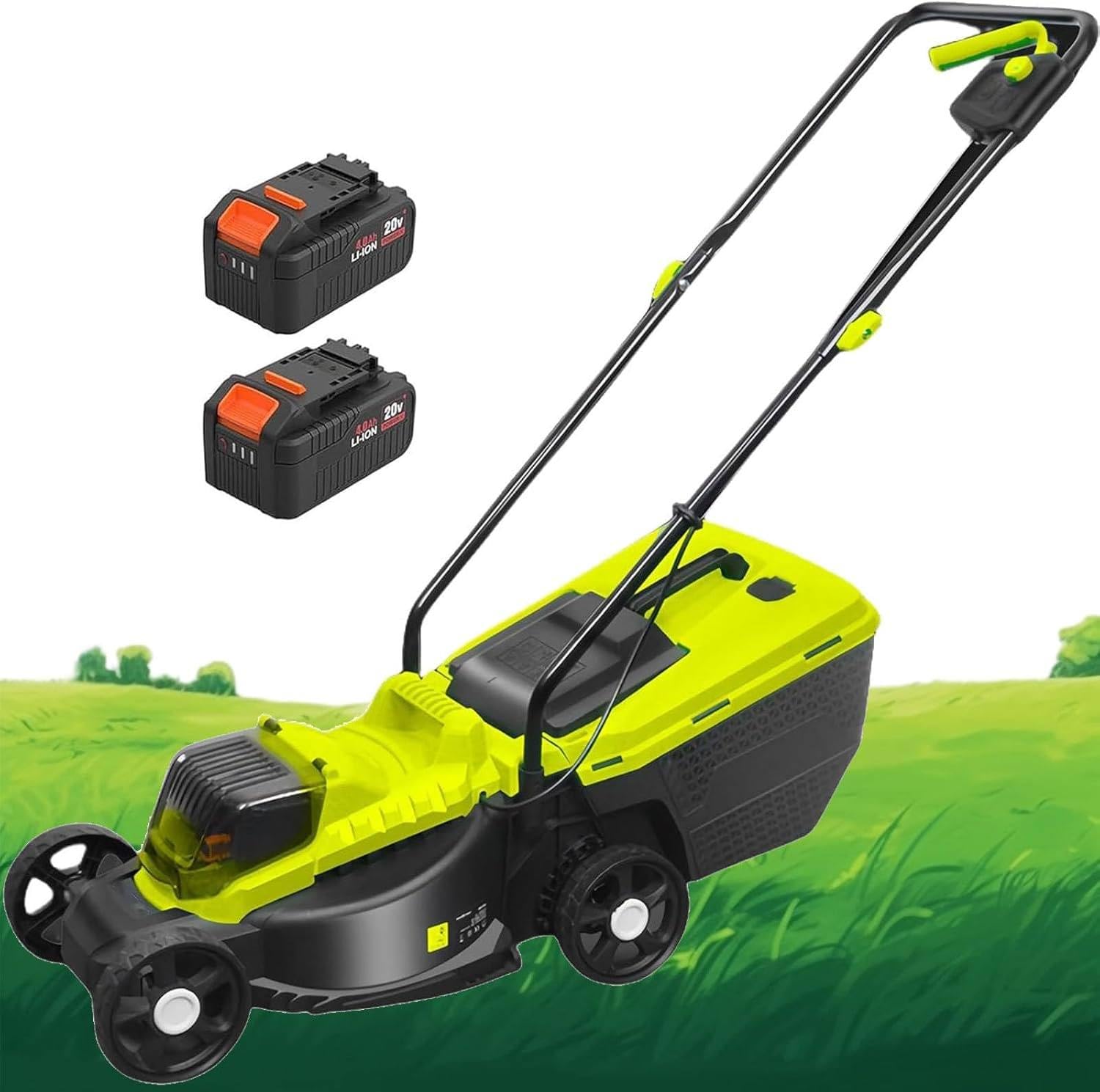 Cortacésped eléctrico inalámbrico con ensacadora de 40 L y motor sin escobillas para un mantenimiento eficiente del césped y el jardín