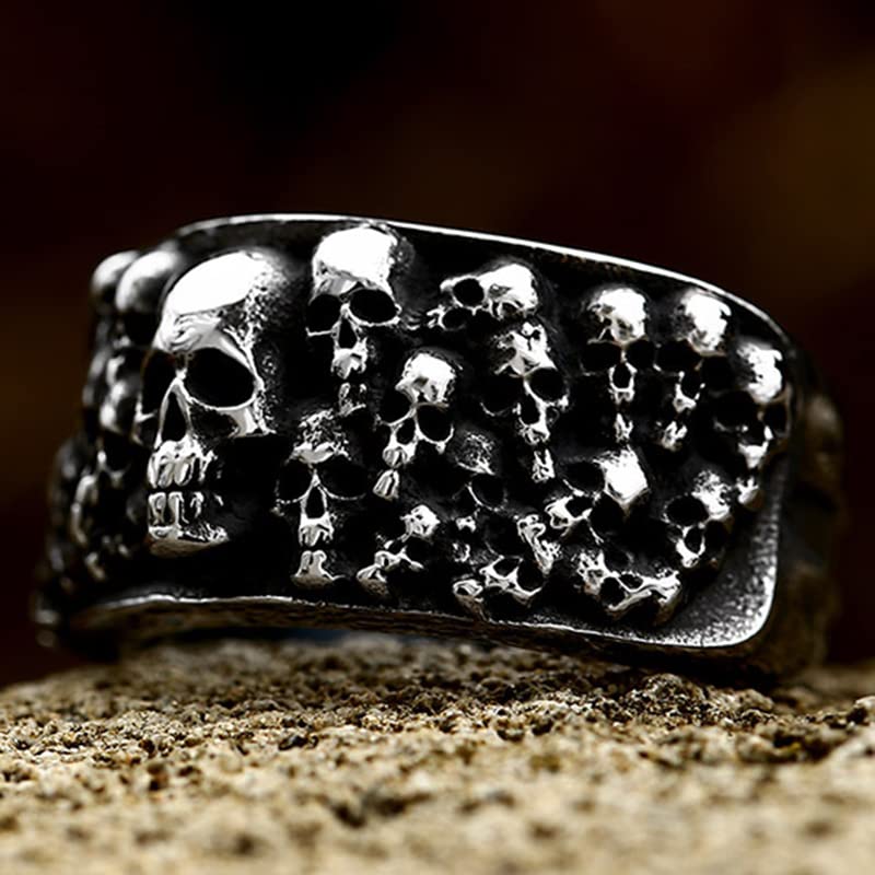 Death Skull Ring for Men Stainless Steel Jewelry Biker Rings Scary Death Ring Skull for Gifts3