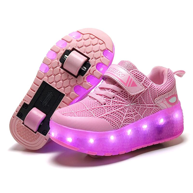 Image of Spider Roller Skates Light up Shoes with USB Chargable Led Sport Sneaker for Boys Girls Kids Birthday Thanksgiving Christmas Day Best Gift