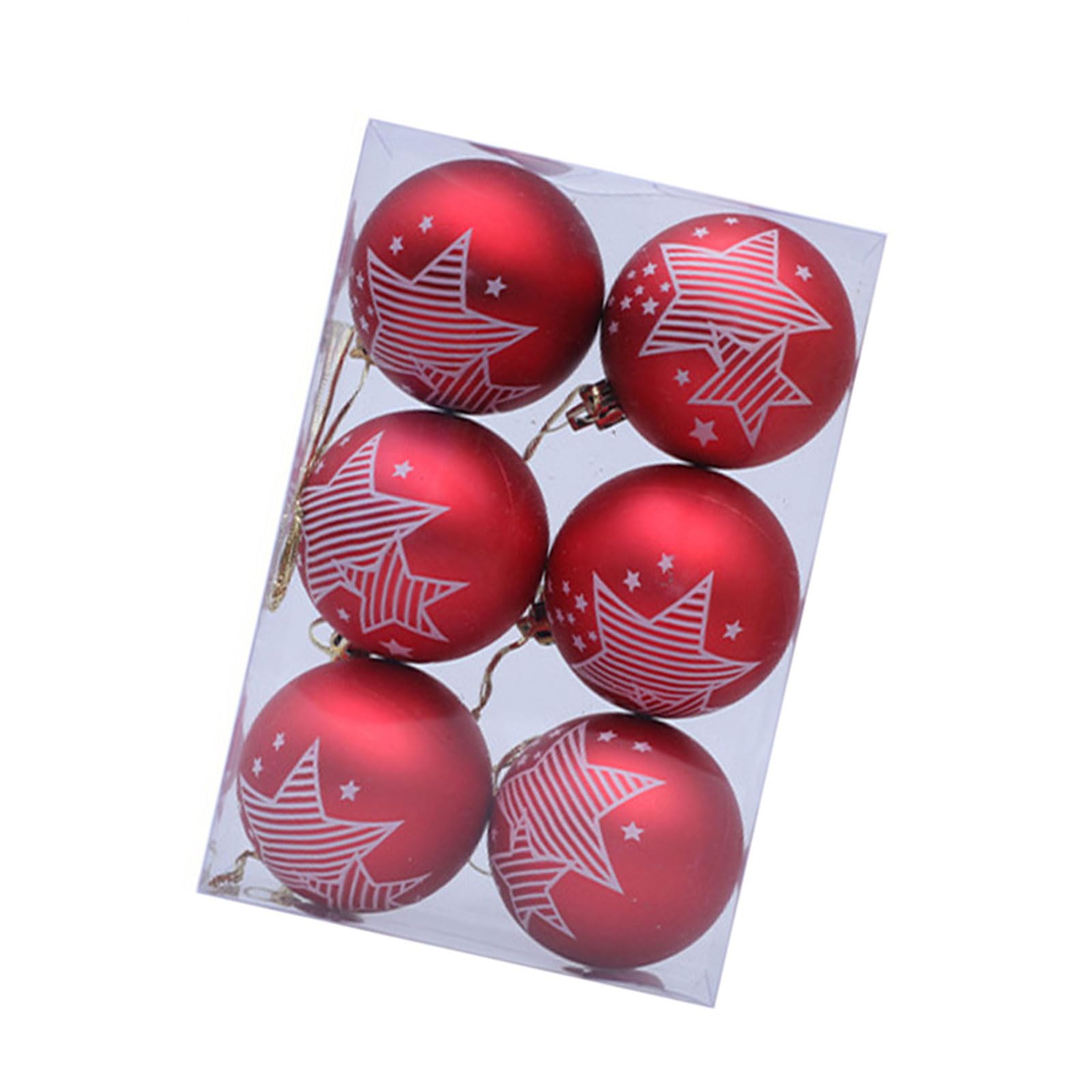 KAQNTUD Pack of 6 Christmas Baubles Ornament Shatterproof Decorative Baubles for Tree Wedding Winter Festival Celebration Decoration