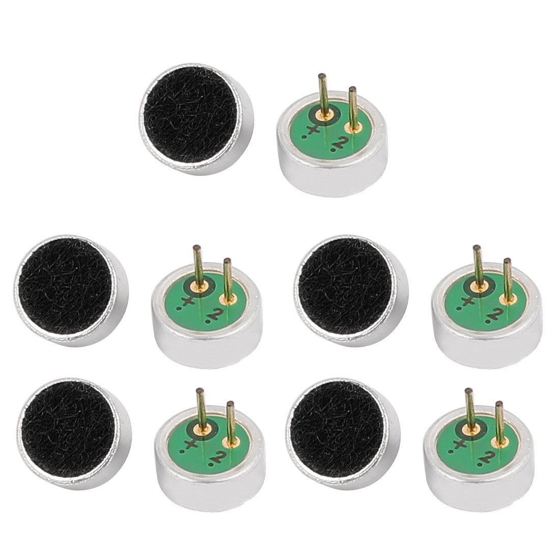 Sourcingmap 10pcs 6x2.7mm 30-44dB Electret Condenser Microphone High Sensitivity Pickup, Silver