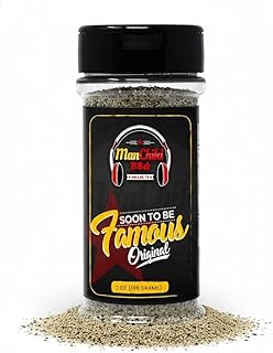 All-Purpose Salt Pepper Garlic BBQ Rub by Manchild, Authentic Texas Style Dry Rub for Beef, Chicken, Pork, Seafood & Veggies, 7 oz