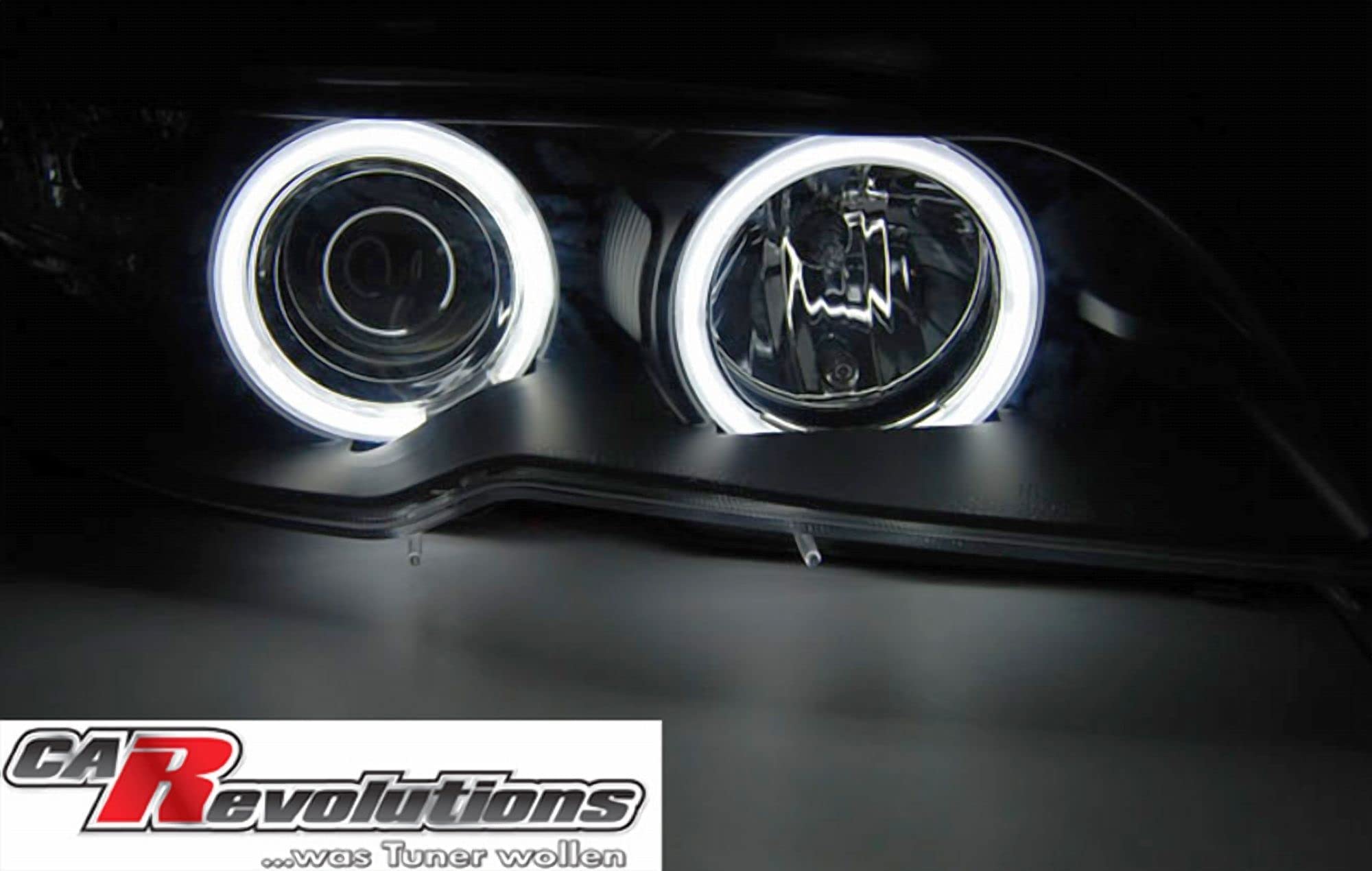 Xenon Scheinwerfer für BMW 3er E46 04.2003-2006 Coupe Cabrio mit Ultrahelle CCFL Angel Eyes Schwarz Links Rechts Set