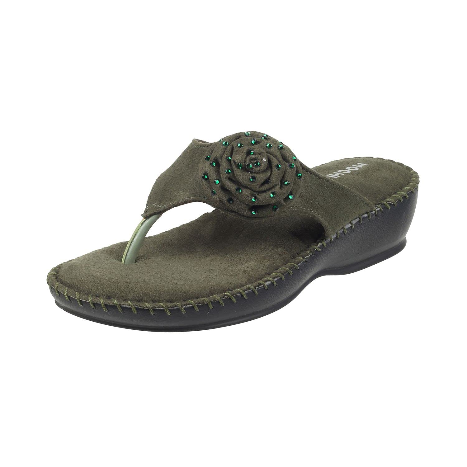 Mochi Women Green Suede Leather Comfort Slip-on Sandal UK/5 EU/38 (44-2) (B0BM7WCDCM) Amazon Price History, Amazon Price Tracker