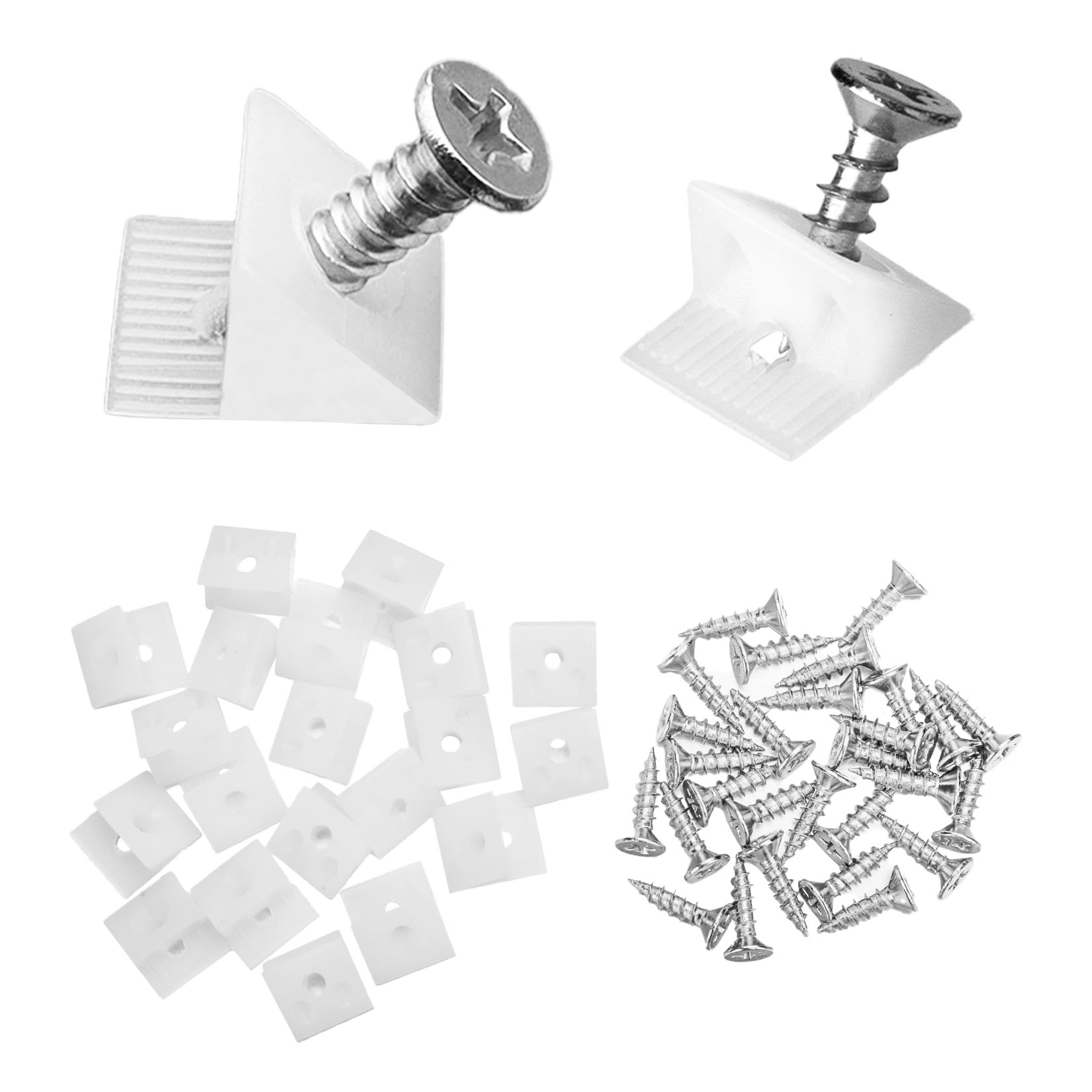 Ewwtrey 150 Pcs Drawer Repair Kit, Drawer Supports Wedges, Plastic Drawer Bottom Sagging Repair Fix Mending Wedges with Screws for Furniture Chest Sagging Drawer Bottom Repair Fixing Wedges
