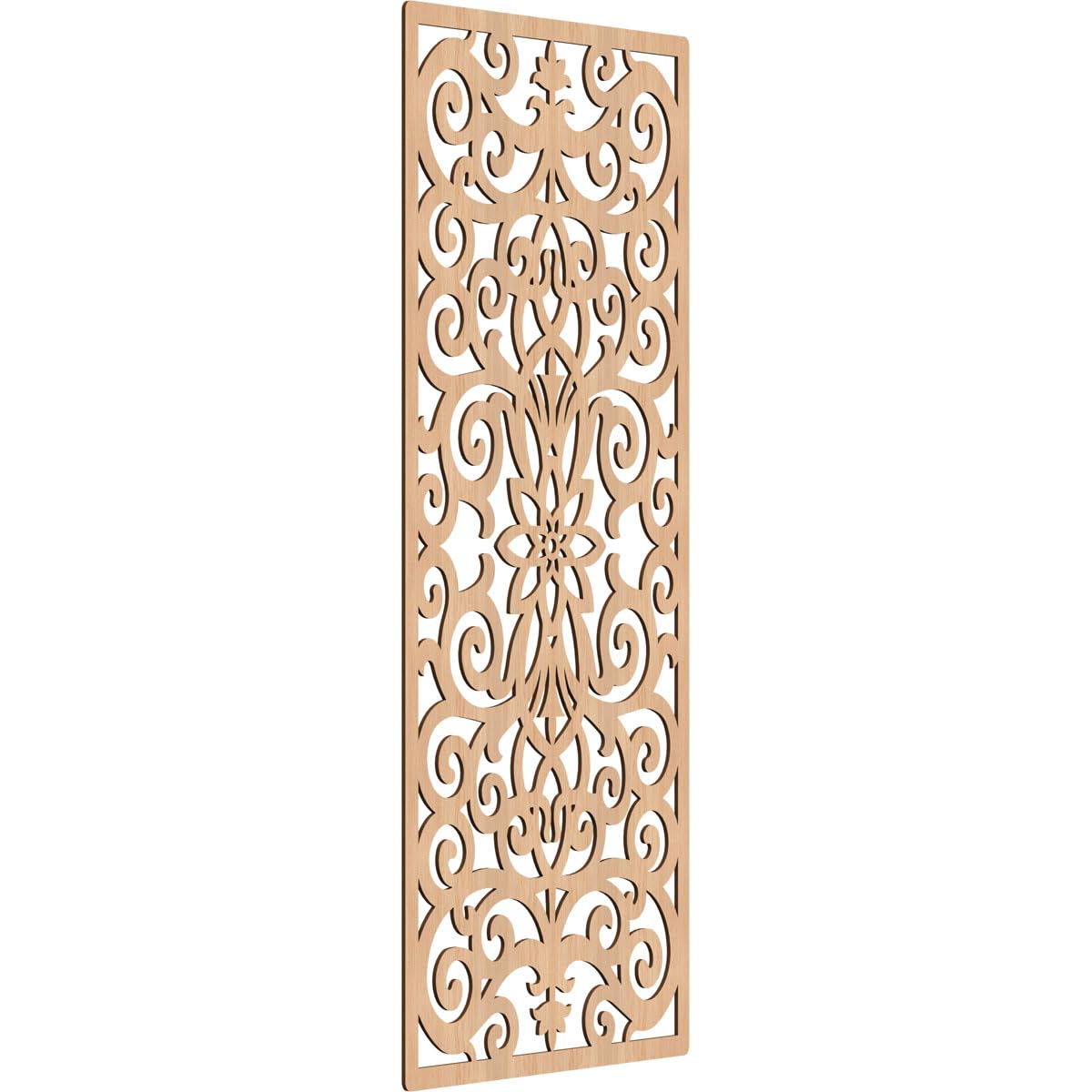 Buel Decorative Pierced Fretwork Wood Wall Panels, 31 3/8"W x 79 3/8"H x 1/4"T, Hickory