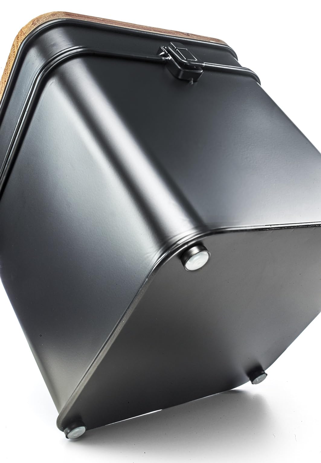 Kobolo Metalltruhe Aufbewahrung Kiste aus Metall im dreier Set - schwarz - mit Holzdeckel - B-Ware
