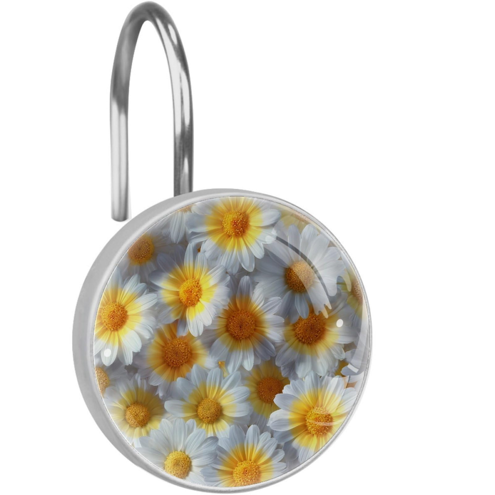 VAPOKF Shower Curtain Hooks, 12PCS Daisy Shower Curtain Hook for Bathroom Decors Home Bedroom