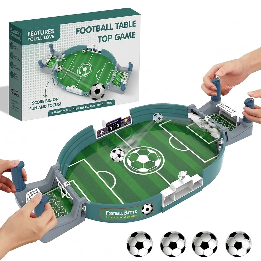 Funky Panda Football Table Top Game for Kids 3+ Years | 2-Player Mini Indoor Soccer Board Game | Builds Hand-Eye Coordination, Focus & Strategy | Includes 4 Balls | Portable Sports Gift for Boys&Girls-image-23