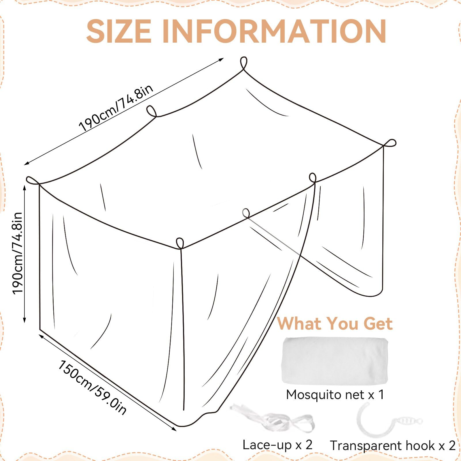 Mosquitera para cama, mosquiteros, cameros para Cuba, con apertura lateral, color blanco, toldo para dormitorio, camping, viajes al aire libre (75 x 59 x 75 pulgadas) 7