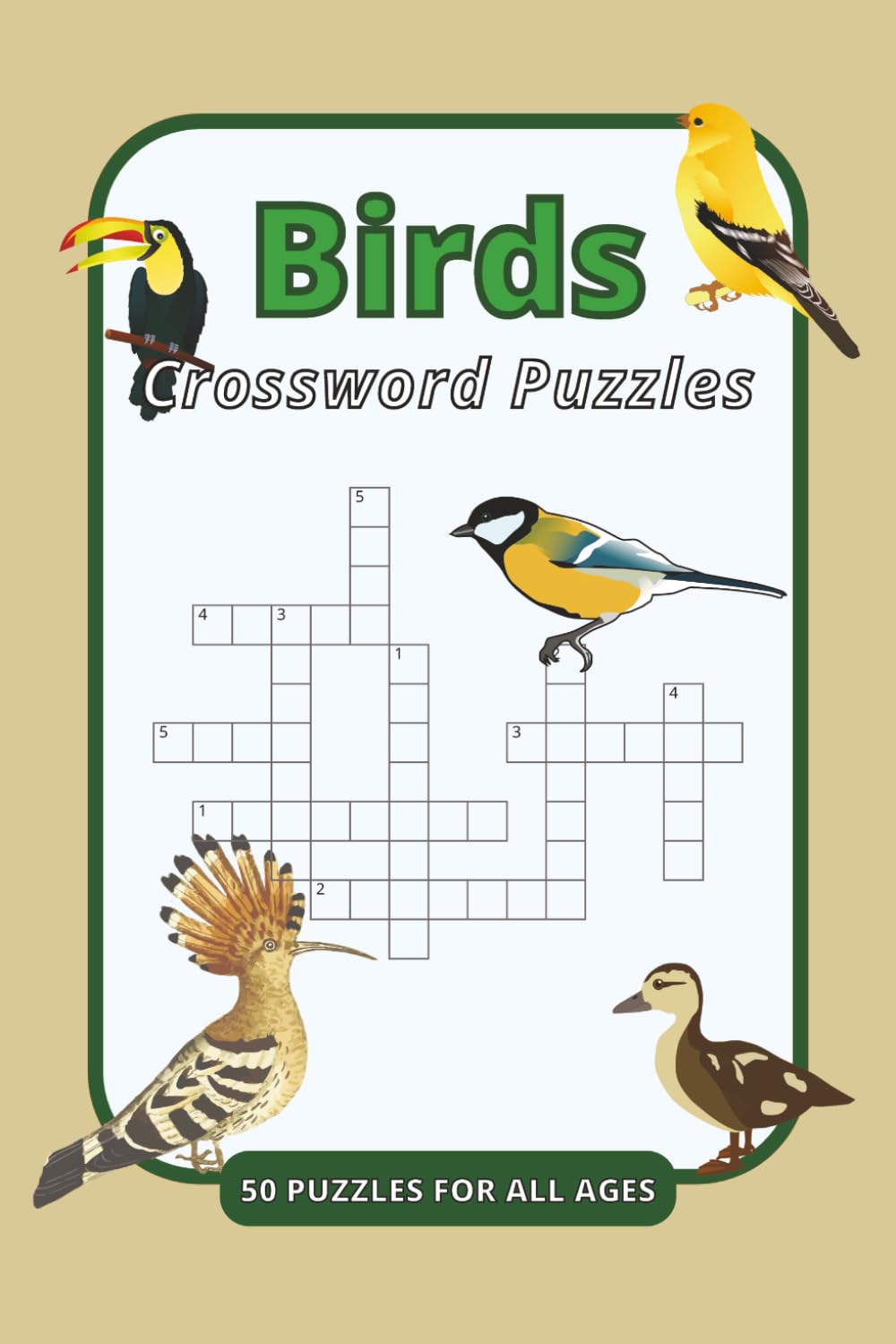 Bird Crossword Puzzles: Crossword Puzzles with Easy to Read Print about Bird Species, Behaviors, Habitats, and More | 6x9 inches, 100 pages | 50 ... Gift for Vacations, Relaxation, and Free Time