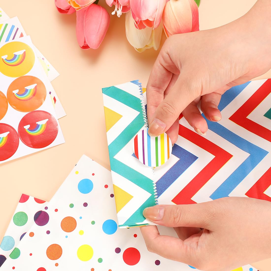 12 Pezzi Sacchetti di Carta per Caramelle, Sacchetti per Feste con