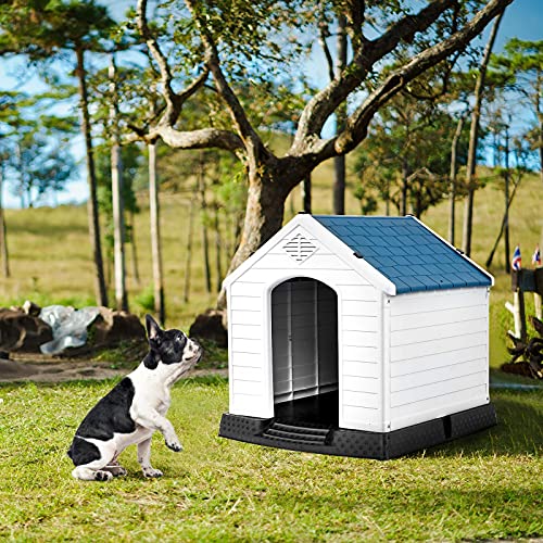 Toolsempire 34 Inches Dog House Outdoor for Large Dogs, Plastic Large Dog House with Sturdy Kennel, Air Vents & Elevated… - Image 8