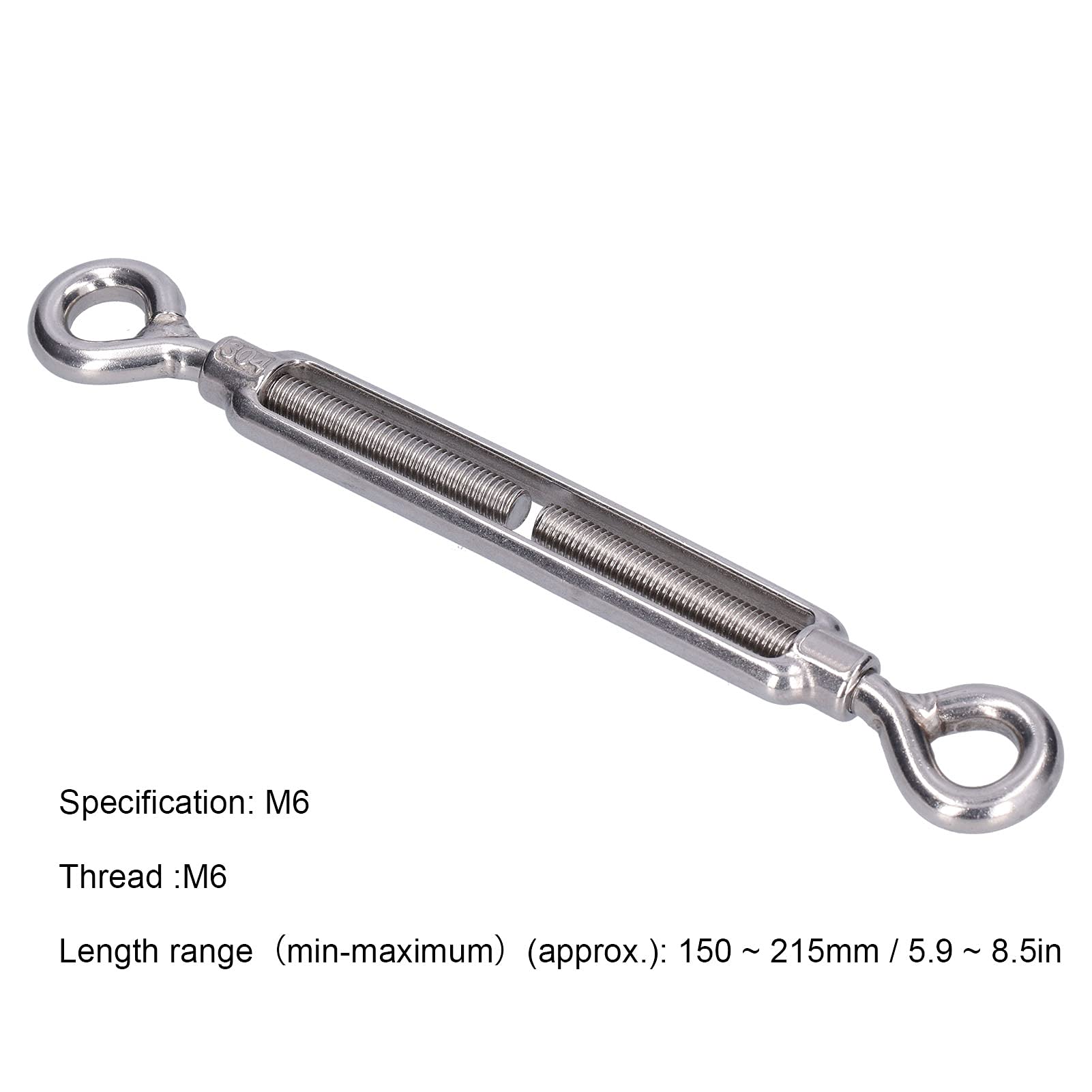 One Stop DIY 12 x CHAIN LINK WIRE STRAINER TURNBUCKLE TENSIONERS HOOK - EYE M6 STEEL NEW