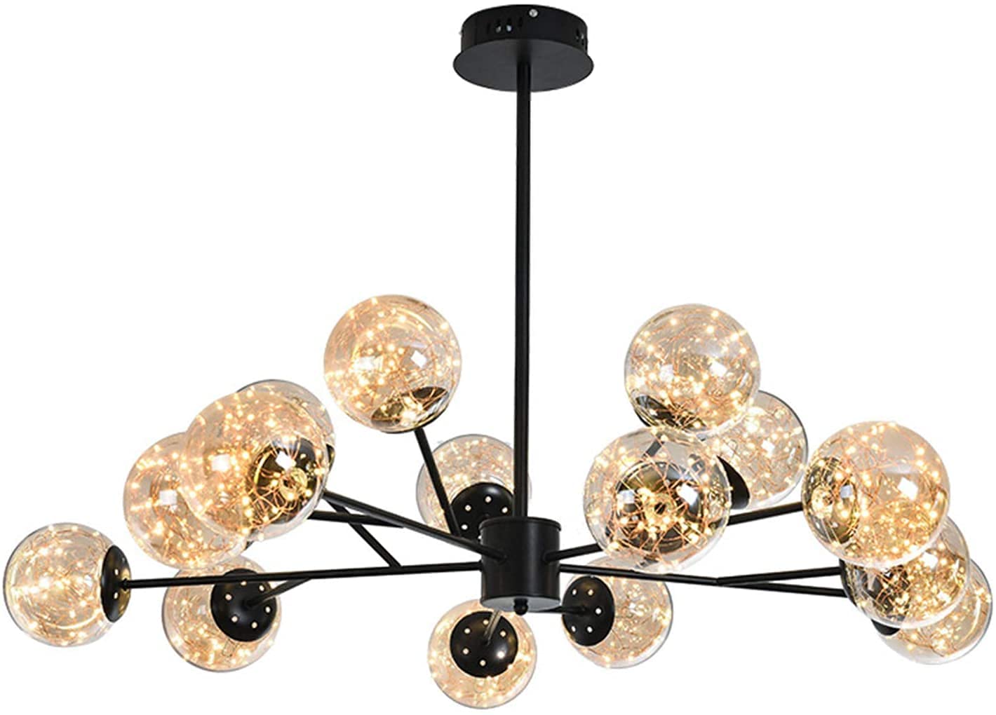 Nowoczesna lampa wisząca LED z możliwością ściemniania, czarna lampa sufitowa, współczesny żyrandol do jadalni, salonu, sypialni, przedpokoju, restauracji - trzykolorowa zmienność