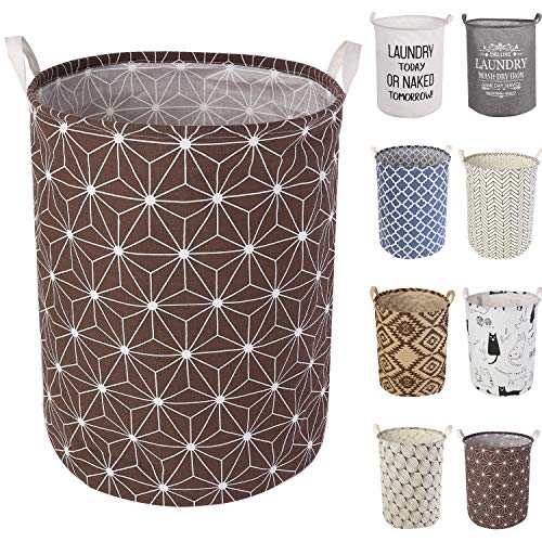 LessMo 19.7' Wäschekorb Lagerung Sorter, Pop-Up Wäschekorb Faltbar, wasserdichte Runde Baumwolle Leinen für Schlafzimmer Lagerung Baby Kleidung...