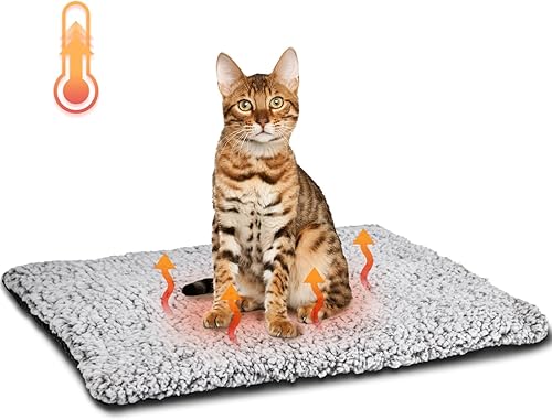 Miniatura 10 de Nobleza Cama autocalentable para gatos, tapete térmico súper suave para dormir, lavable, antideslizante, autocalentable, para gatos pequeños y