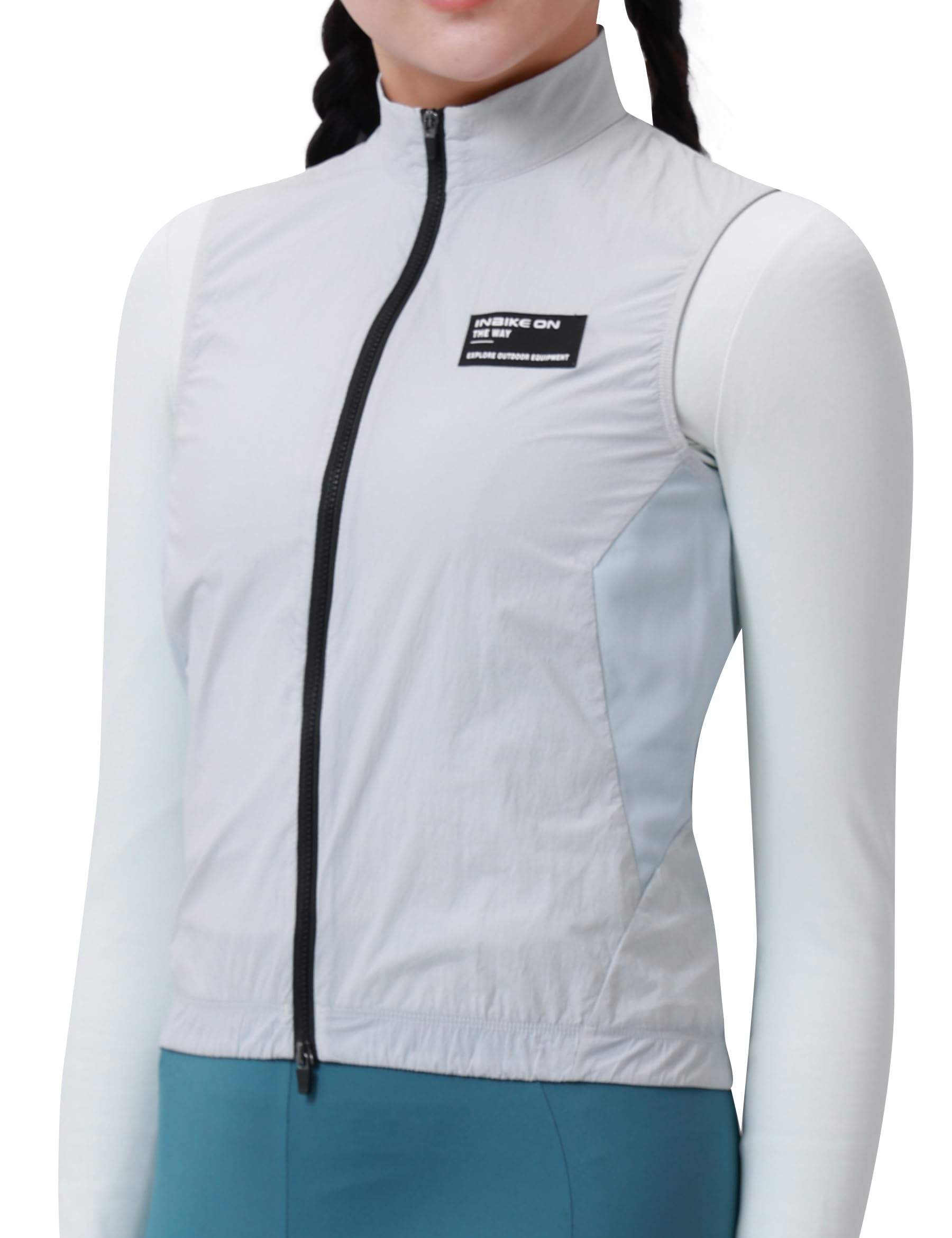 INBIKE Gilet Coup-vent Femme Protection Uv SPF50+ Léger Pour Vélo Course à Pied Trekking Randonnée Vie Quotidienne HY464