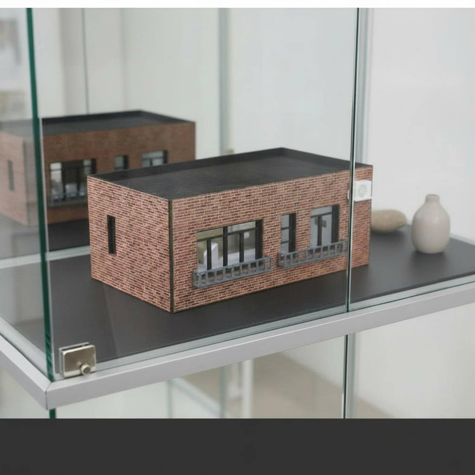 Amagogo Modello Edificio in 1 64 Casa in Miniatura Scena di Costruzione Diorama Plastica PVC con Dettagli Architettonici, MO941112 C Modello Scena Edificio In Mattoni