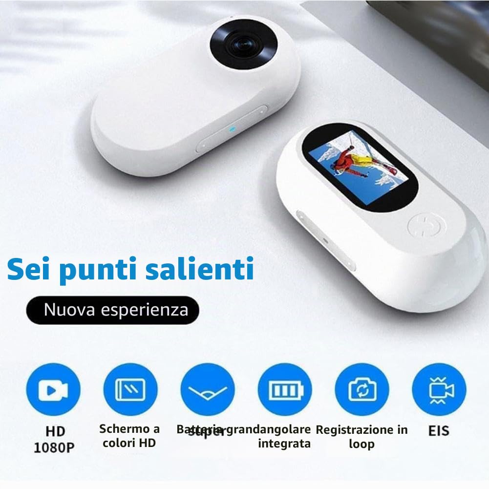 Collare per fotocamera per gatti, collare per cani con videocamera HD 1080p, mini action cam HD 1080p, piccola videocamera per animali domestici, sport, ciclismo, regalo di compleanno