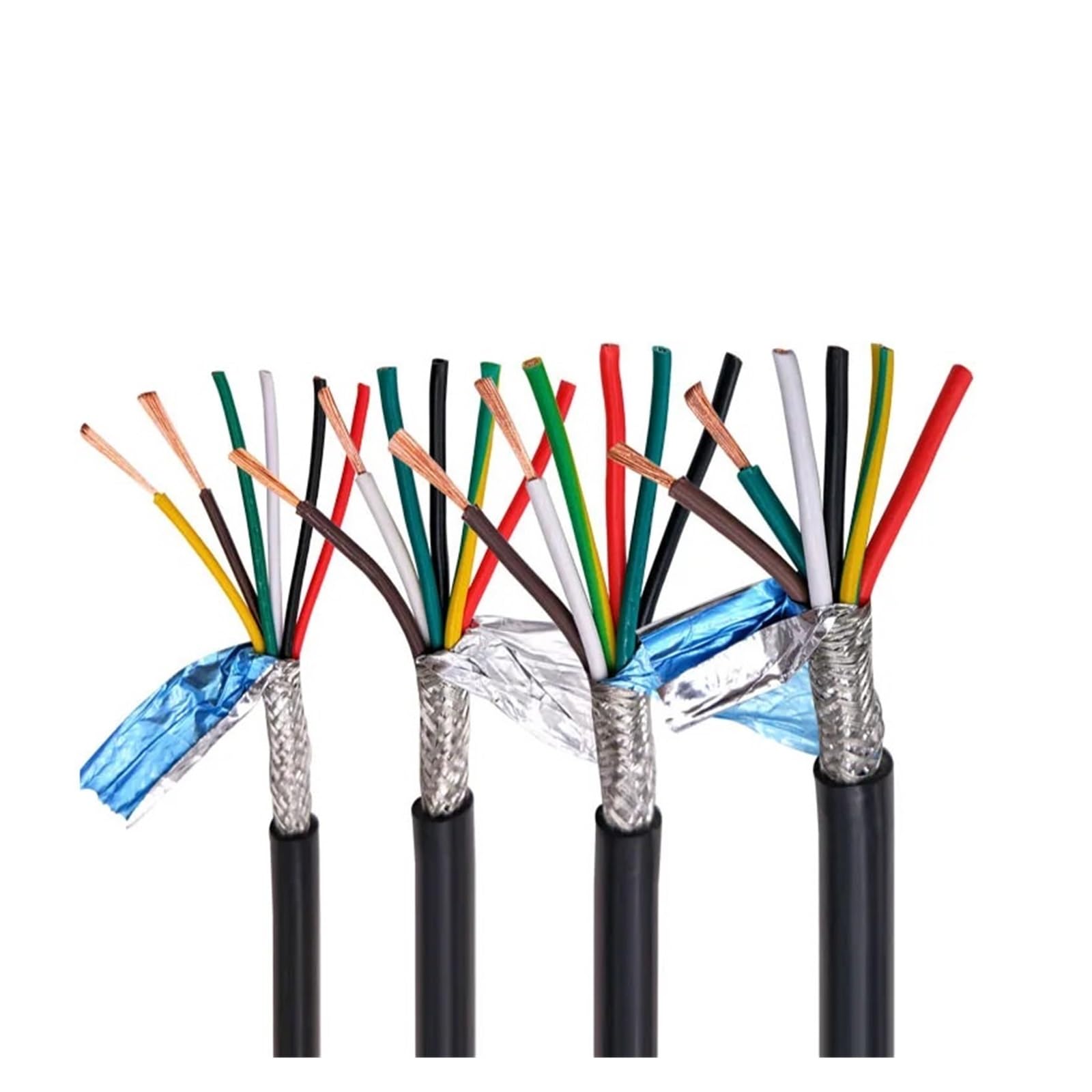 Ekranowany kabel sygnału sterującego RVVP o długości 50 m, 2-8-rdzeniowy drut miedziany z PVC | Drut miedziany z PVC 17/18/20/22/24/26AWG, przewód audio, izolacja PVC,(5CORES_22AWG 0.3MM2)