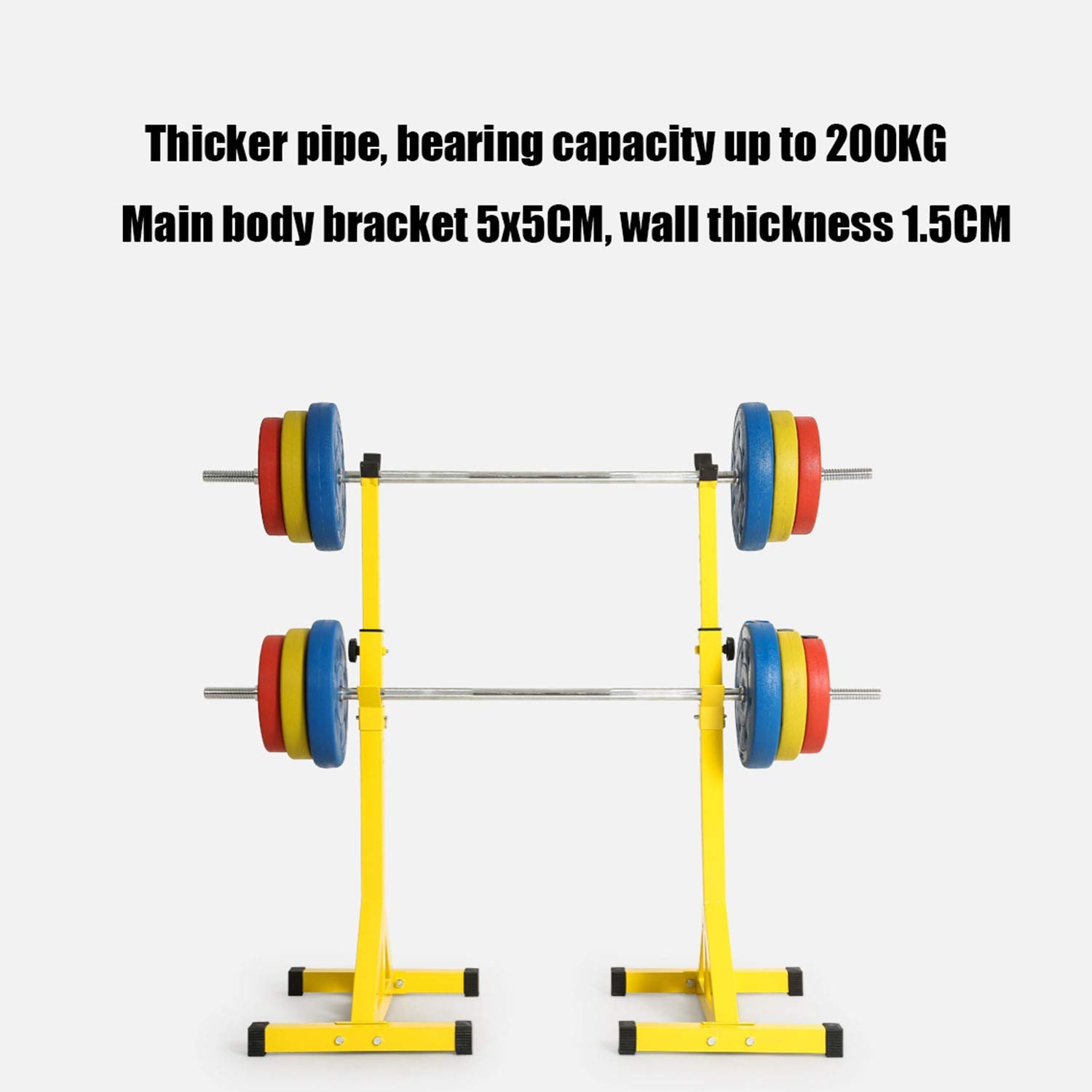 Rack da Squat Regolabile Squat Stand Bilanciere Rack Multifunzione Casa Allenamento di Forza Attrezzature,Sollevamento Pesi, Trazioni, Panca, Squat, Peso Max. 200 kg